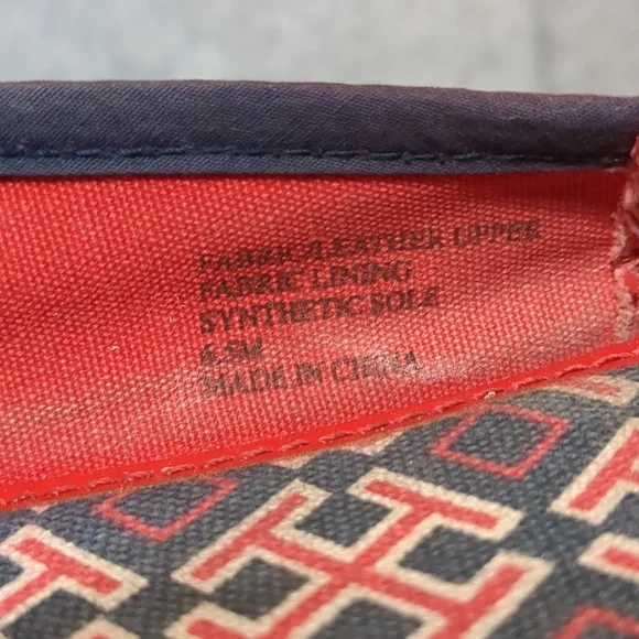 Tory Burch Raymond Red Slip On Loafers Canvas Women's Size 6.5 - Picture 10 of 10